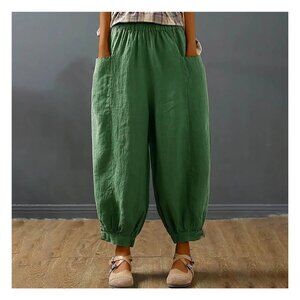 Utoimkio Women's Linen Harem Pants